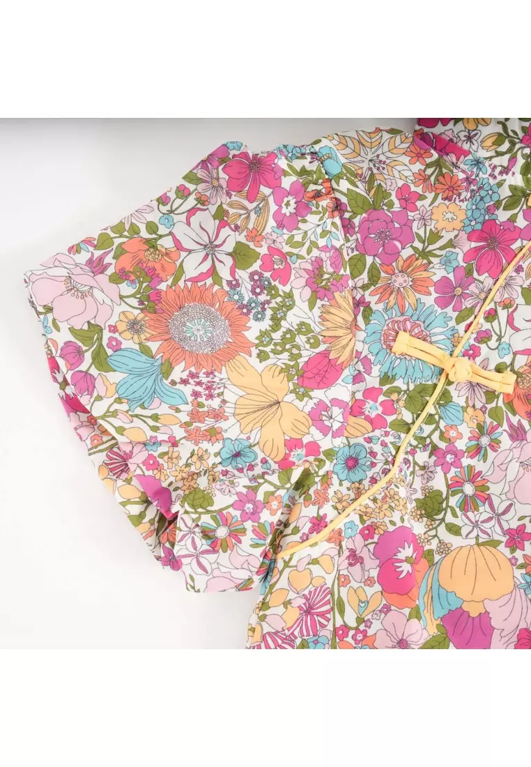 花紋嬰兒女童汉服唐装連衣裙0854