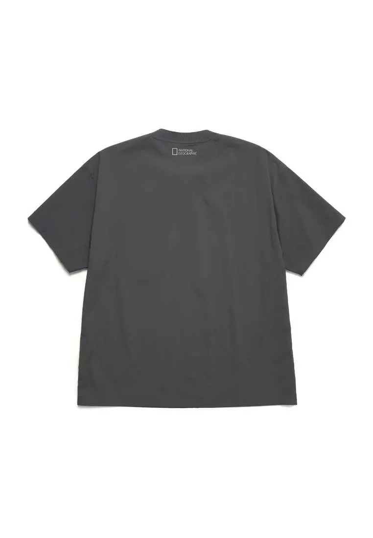 Unisex FIOTOS Woven Sleeve Pocket Stretch Short Sleeve Tee