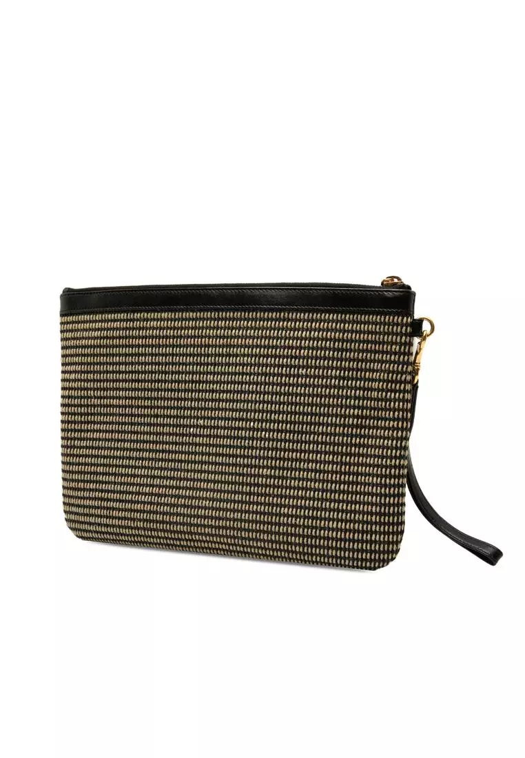Pre-Loved Saint Laurent Raffia Rive Gauche Clutch