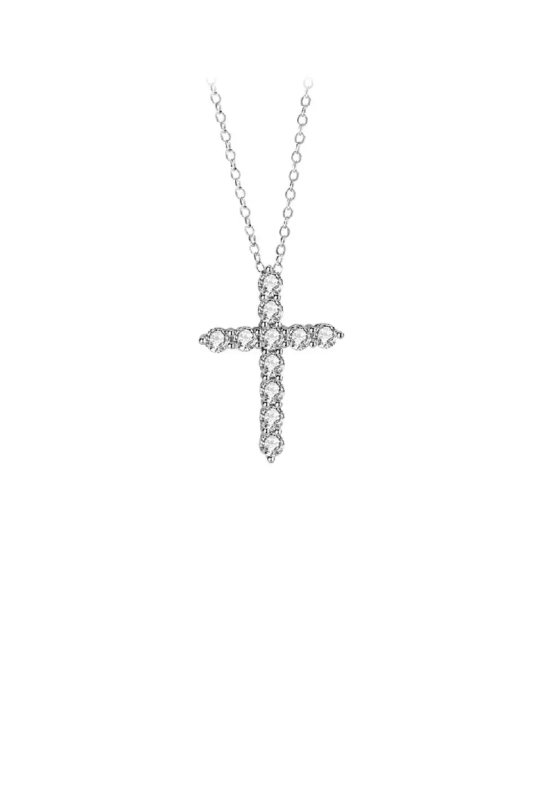 Cz diamond cross best sale necklace