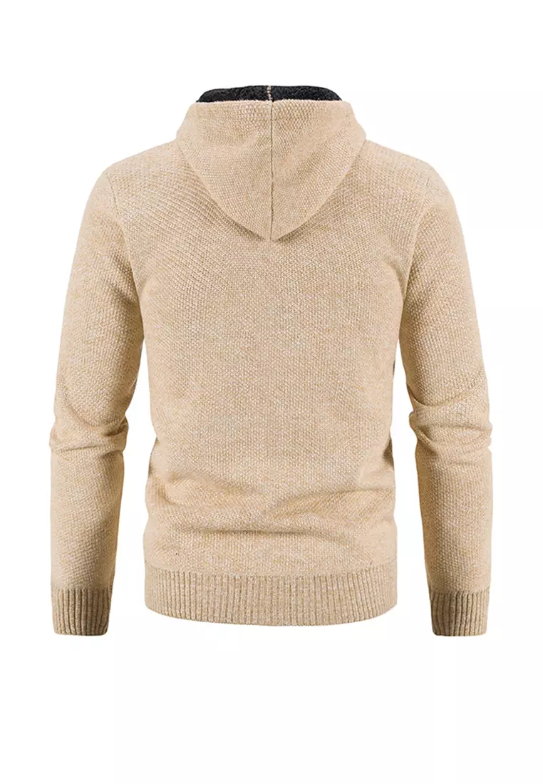 Men's hooded hot sale knit cardigan