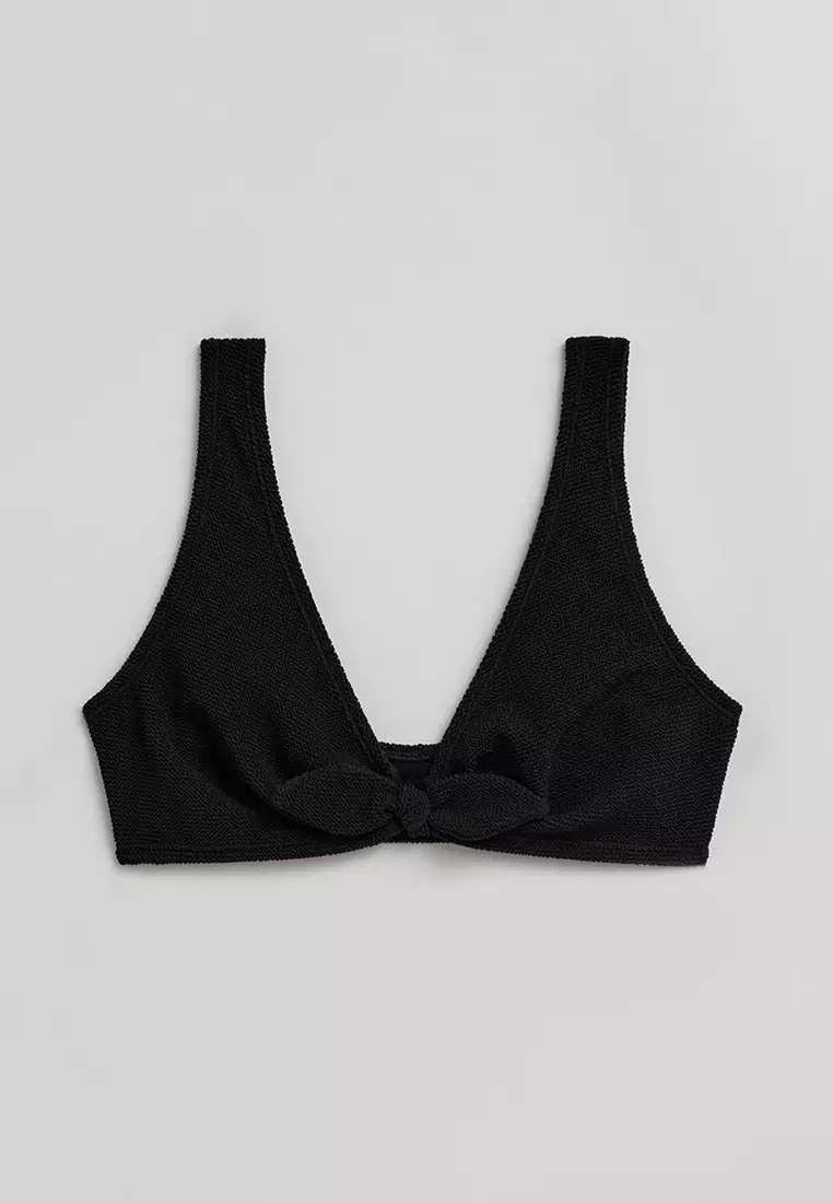 Crepe Knot Tie Bikini Top