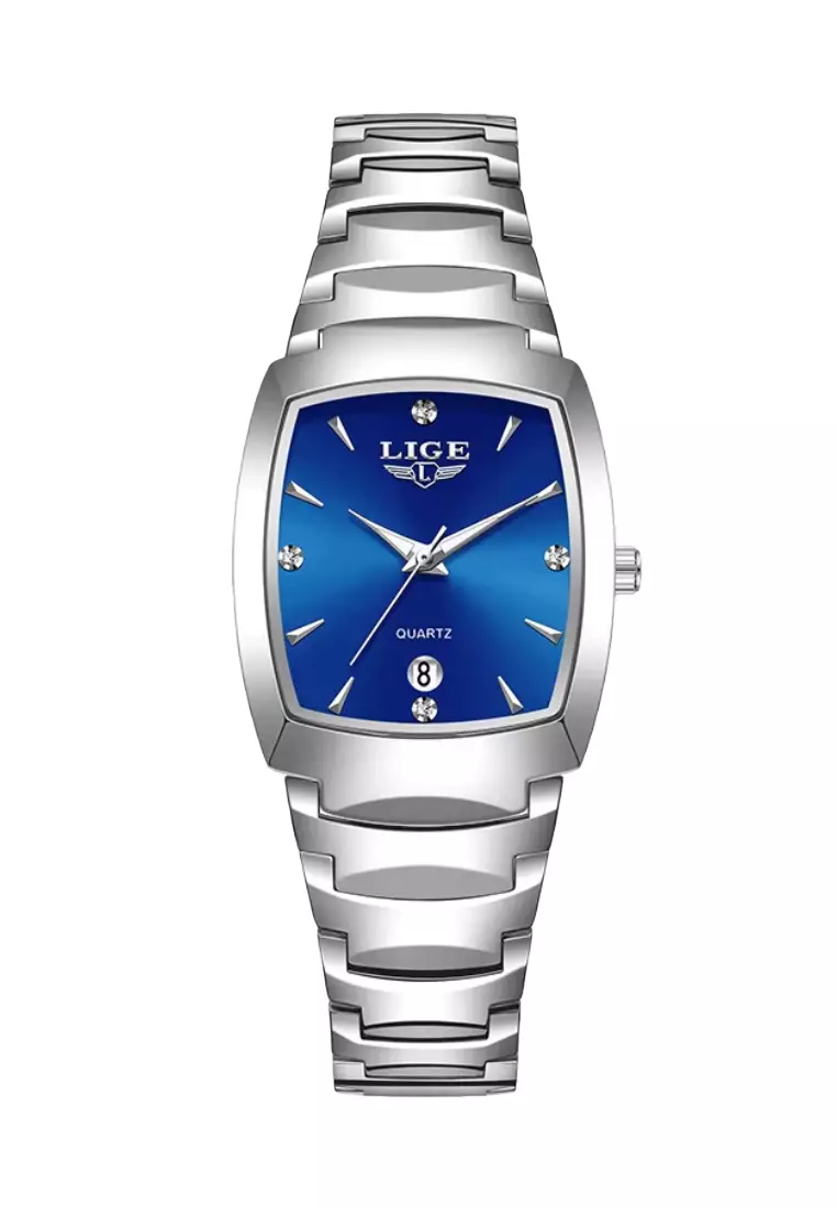 Unisex Alloy Quartz Watch, 41x31mm, Silver Dial, Stainless Steel Bracelet