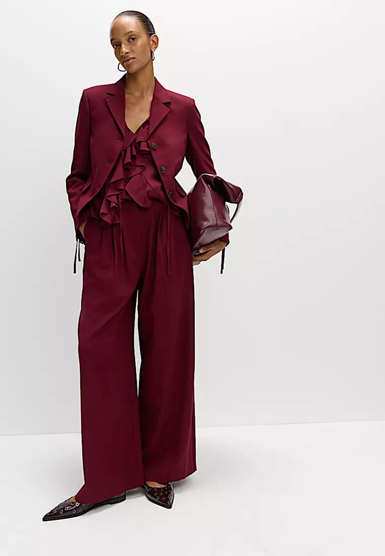 Tie Neck Ruffle Blouse