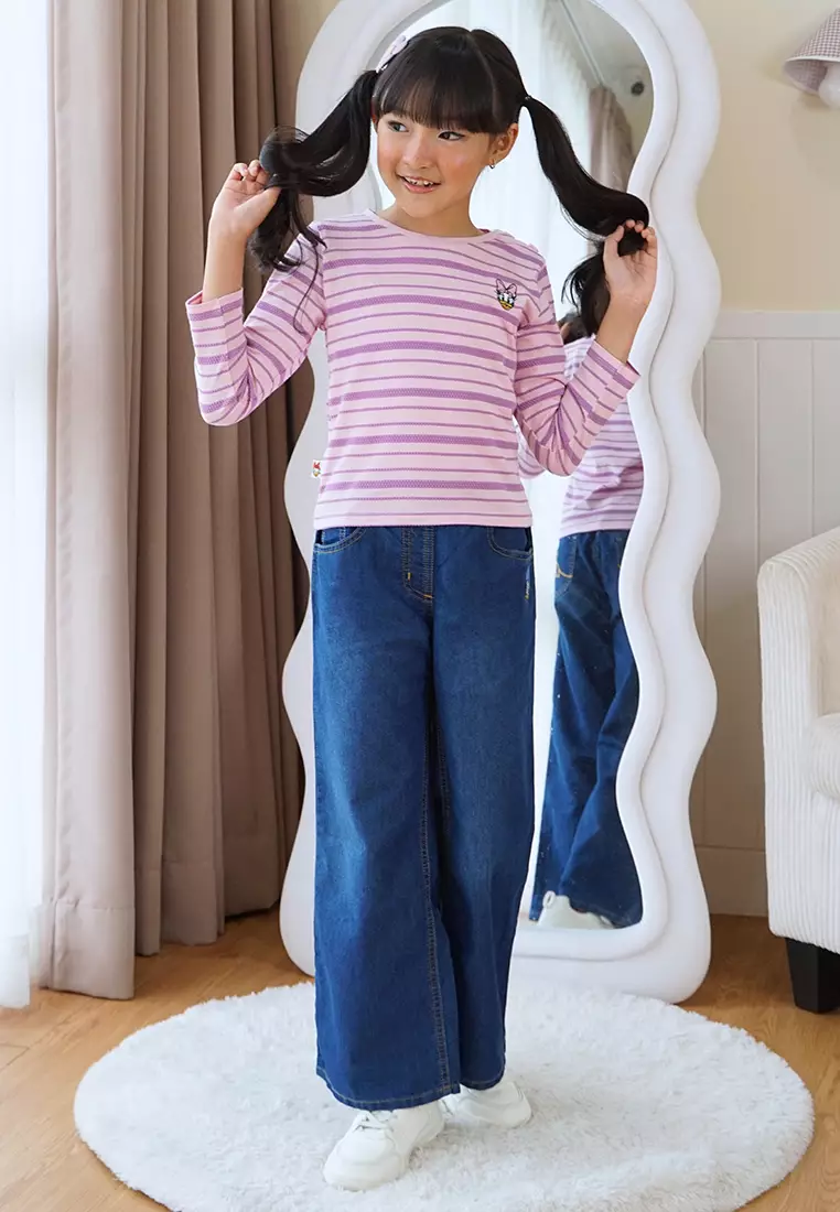 Blus Lengan Panjang Anak/ Long Sleeves Blouse Violet/ Daisy Picnic Time