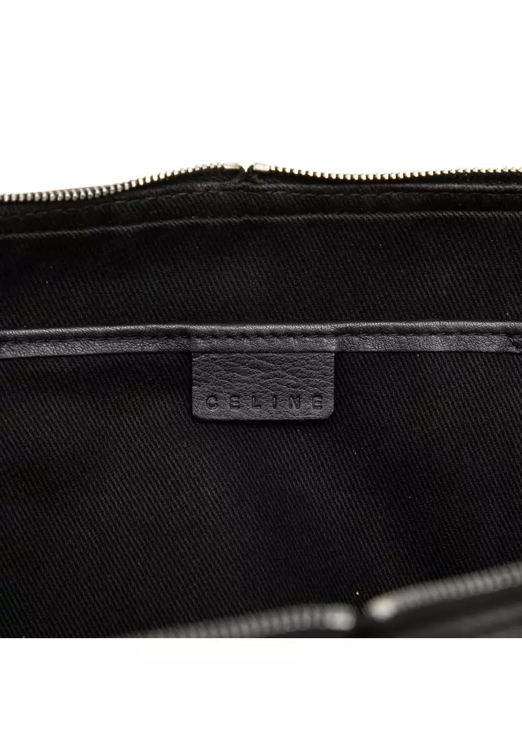 Pre-Loved Celine Leather Trimmed Macadam Canvas Messenger Bag