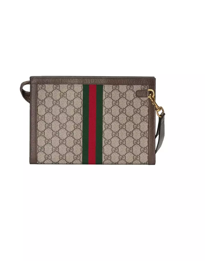 Jual Gucci GUCCI Ophidia GG Supreme Pouch in Beige/Ebony Canvas