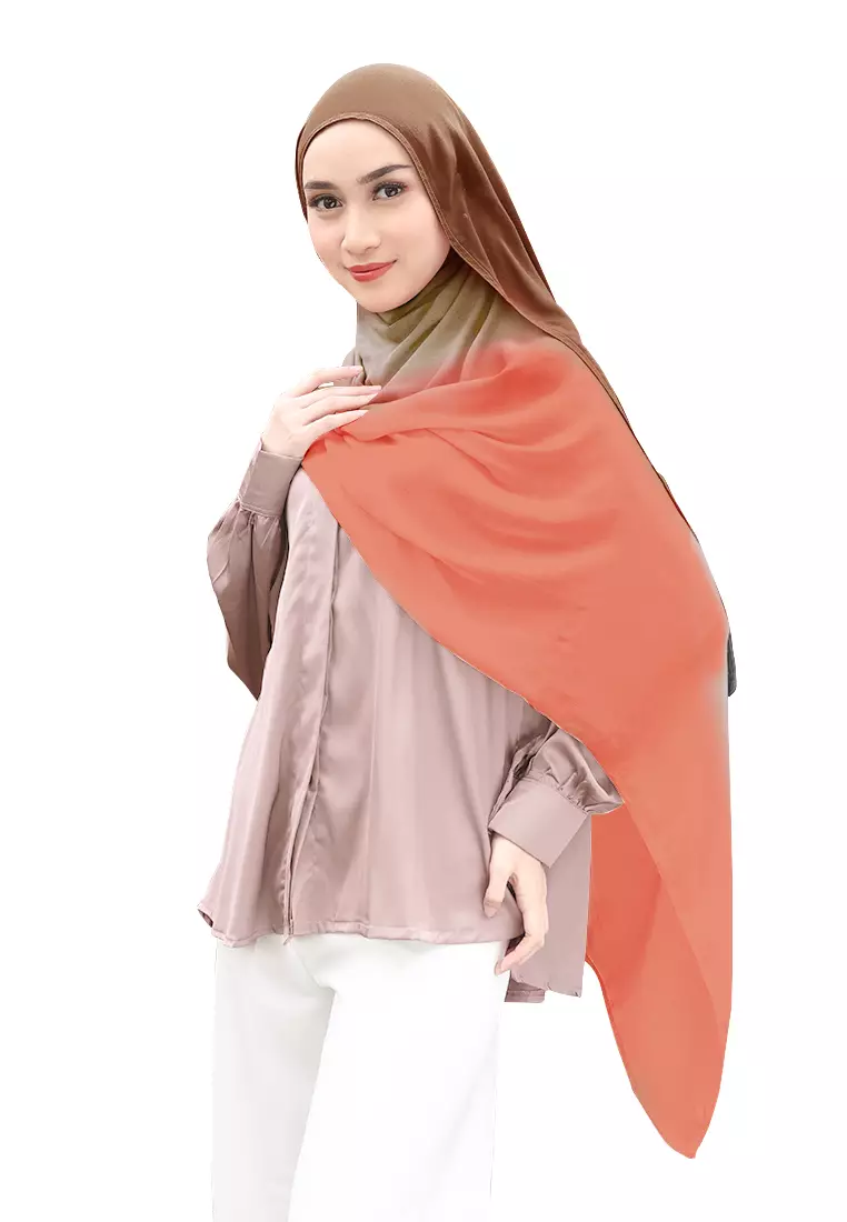 Bellaya Viscose Shawl Gradasi | Hijab Pashmina Viscose - Warm Coral