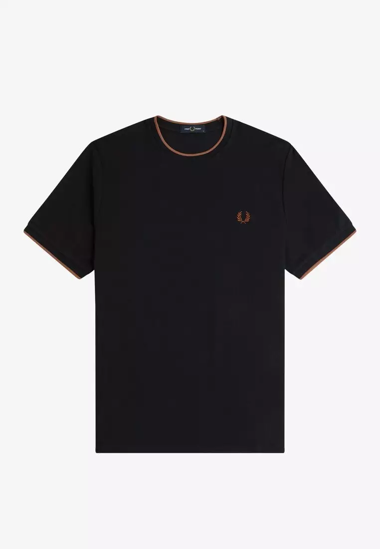 Buy Fred Perry Fred Perry M8585 Crepe Pique T-Shirt (Navy