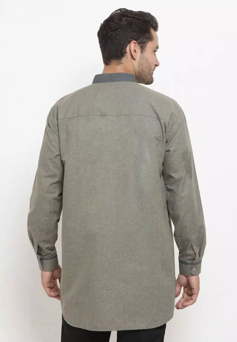 Zayidan Baju Koko Gamis Muslim Pria Rifai - Olive