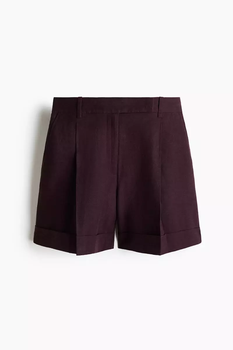 Tailored linen-blend shorts
