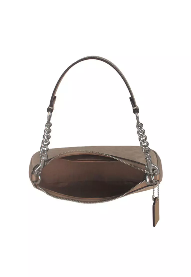 Teri Shoulder Bag In Signature Canvas Sand Taupe CV933