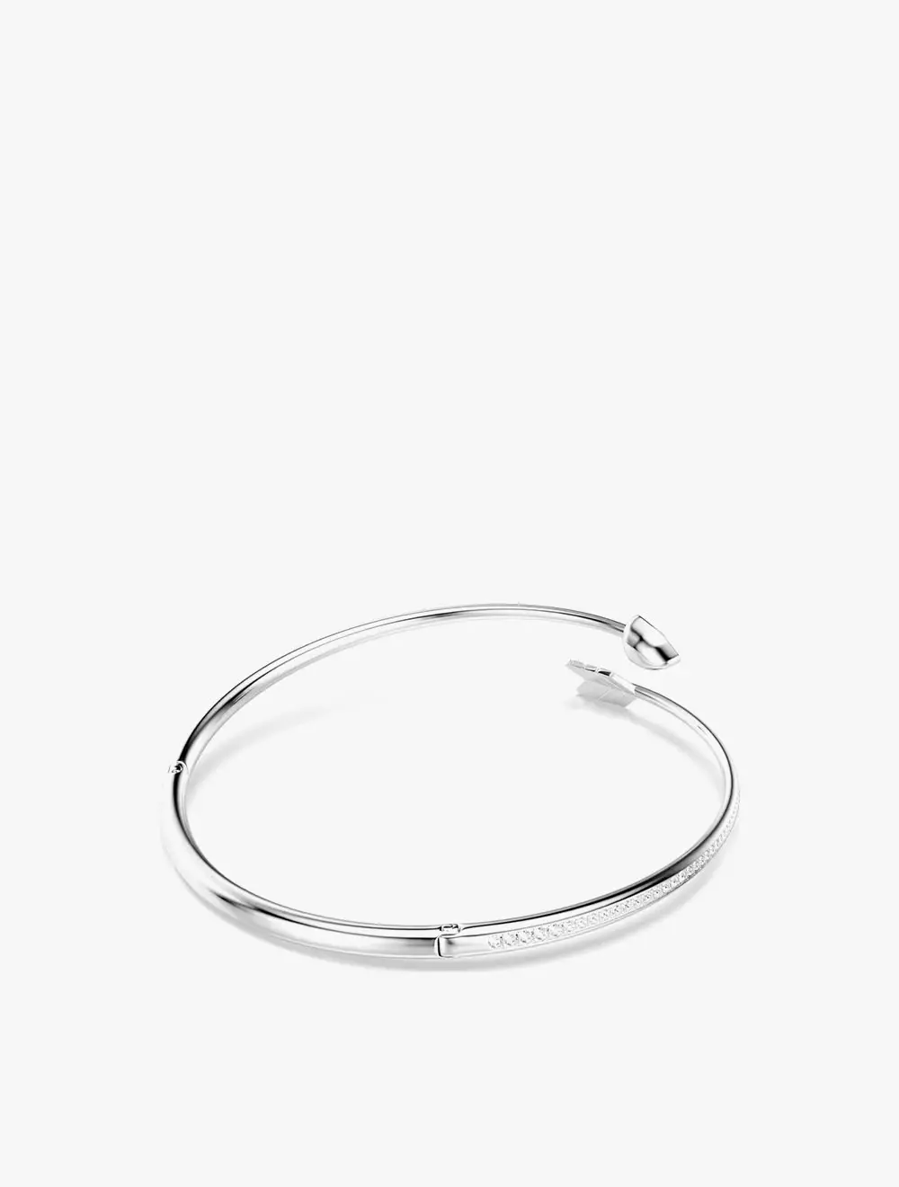 Idyllia choker, Mixed cuts, Arrow, White, Rhodium plated