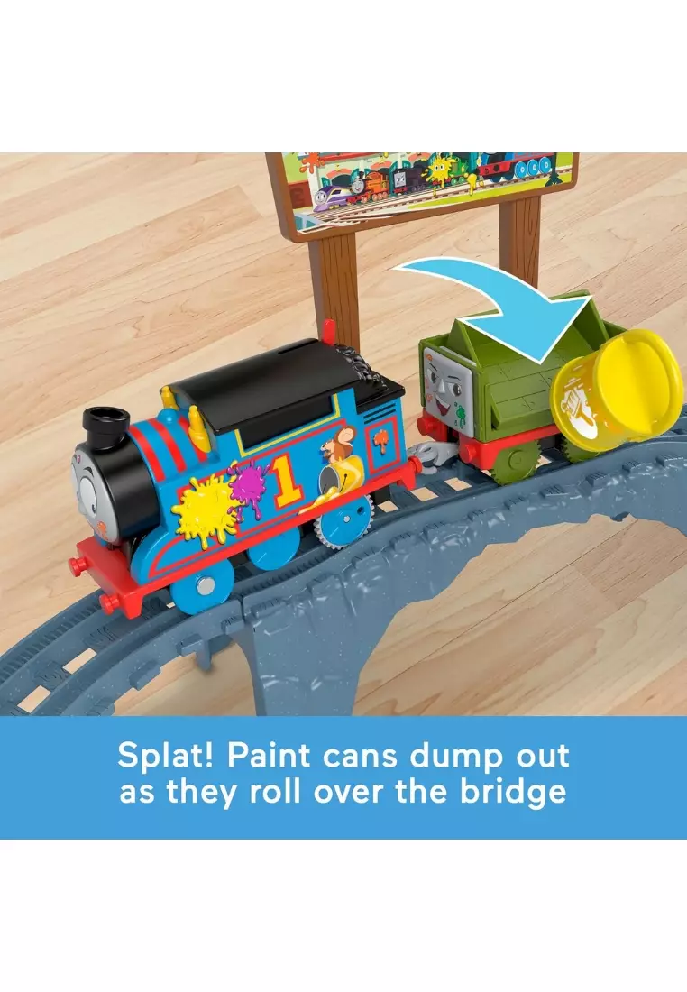 ​Motorized Toy Train Set Paint Delivery with Thomas & Troublesome Truck for Pretend Play Preschool Kids Ages 3+ Years