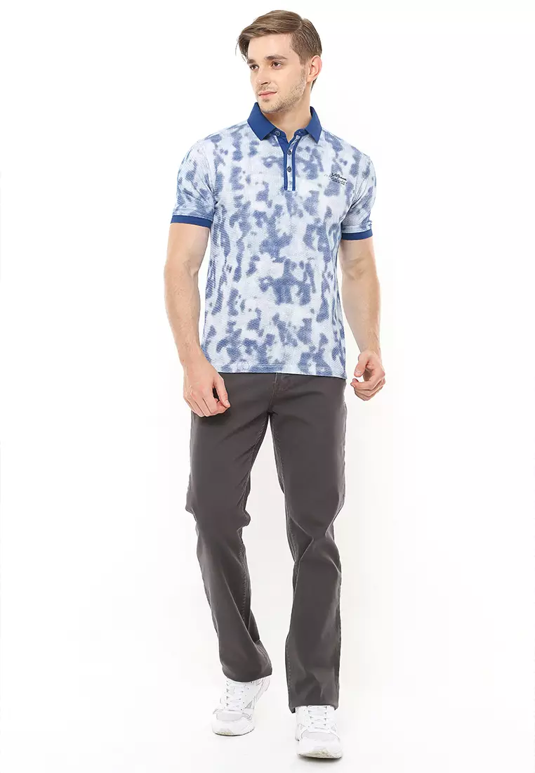 LGS - Kaos Polo Pria - Abstrak - Biru - JTS.320.M2463F.01.C