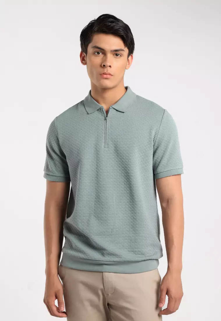 MOC - Kaos Polo Pria Lengan Pendek Caleb - Light Green