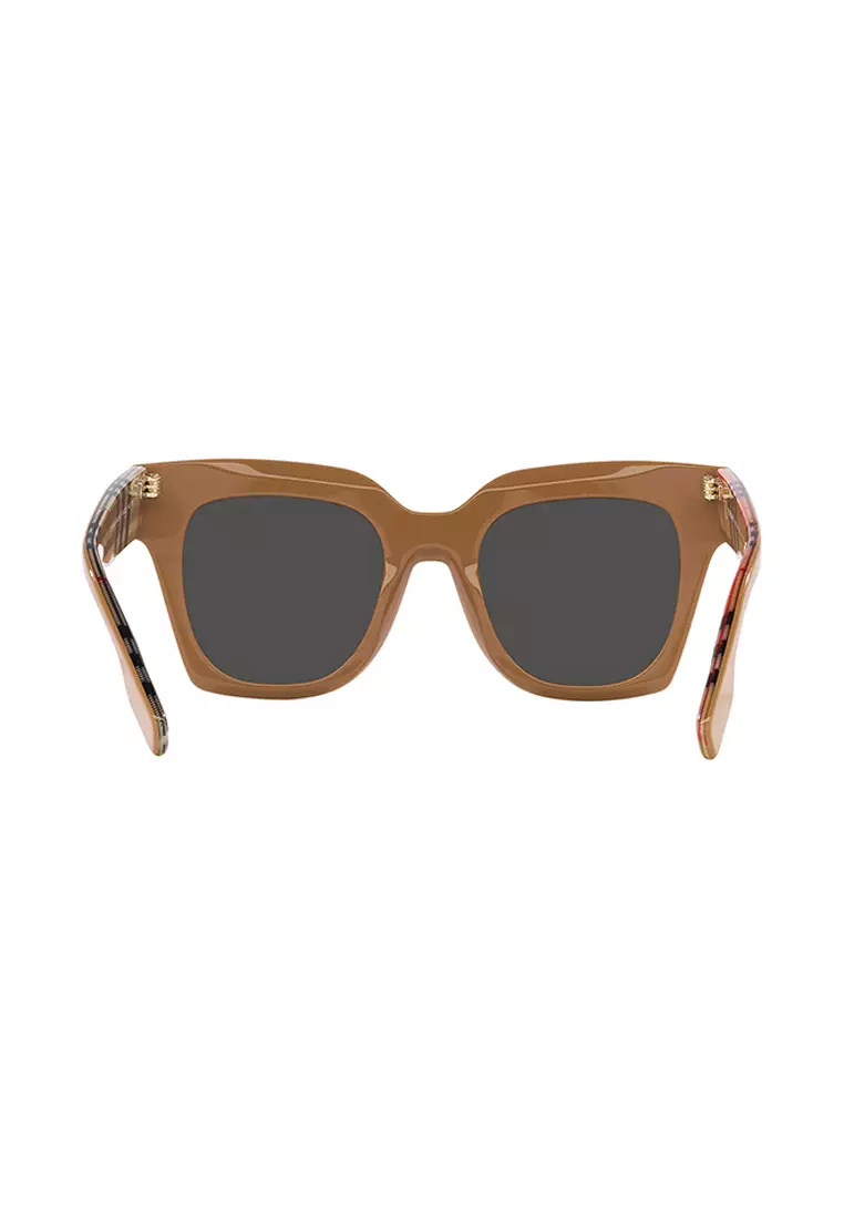 Women's Square Frame Light Brown Acetate Sunglasses - BE4364