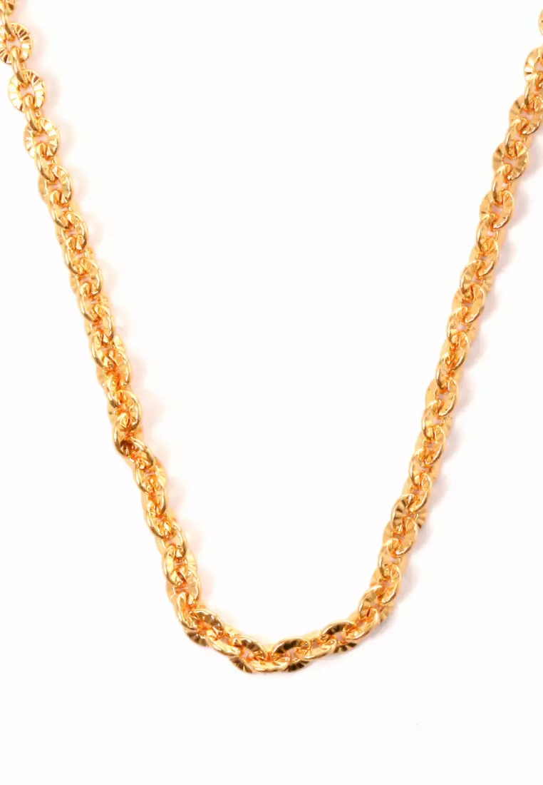 Kalung Aksesoris Wanita Bermotif Crystal Stone Design Casual Elegant Look - 122 Golden