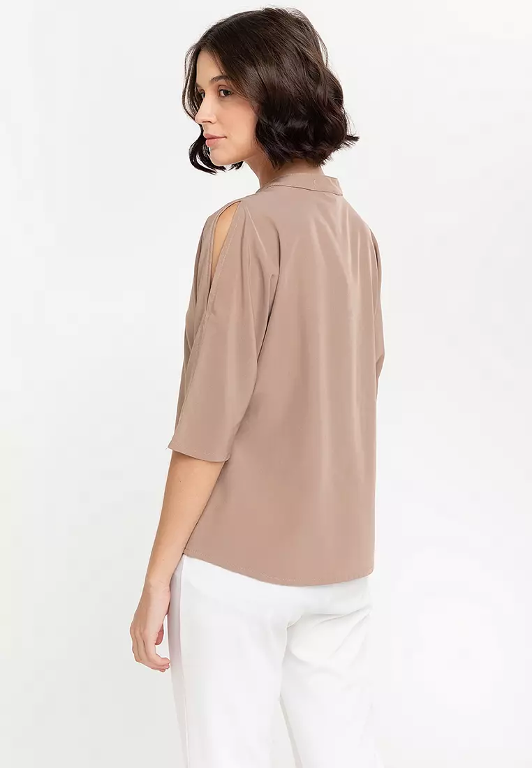 Leith Batwing Blouse with Shoulder Slit