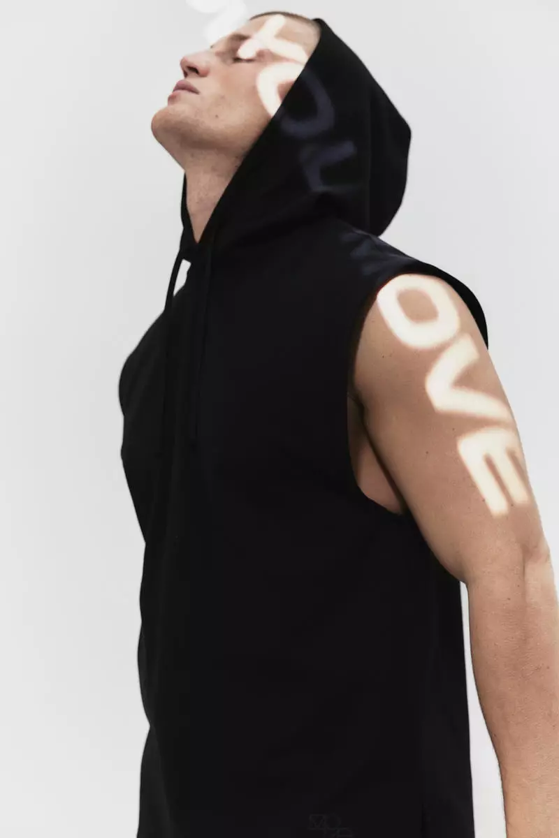 DryMove™ Sleeveless sports hoodie - Black - Men