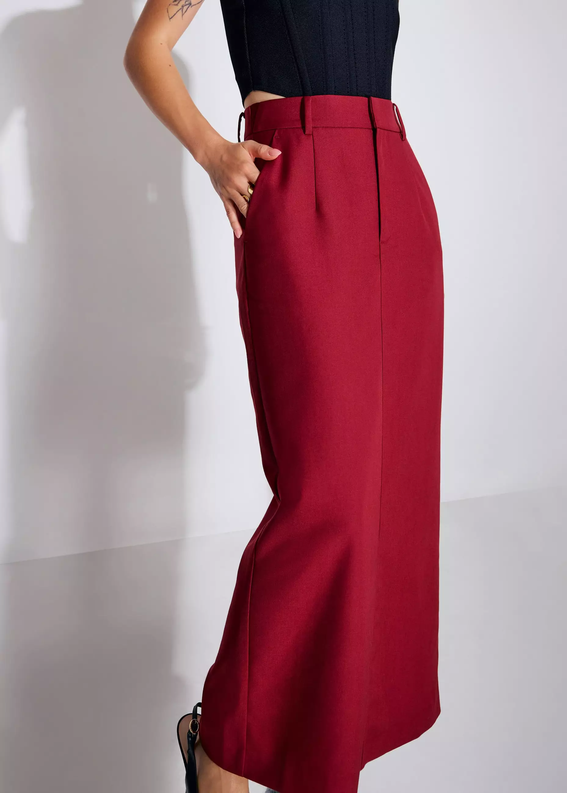 Rok Wanita - Pevita Tailored Column Maxi Skirt