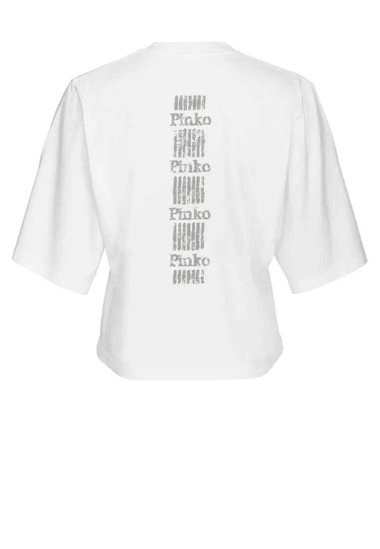 Buy Pinko Soft jersey t-shirt with logo love bird 2025