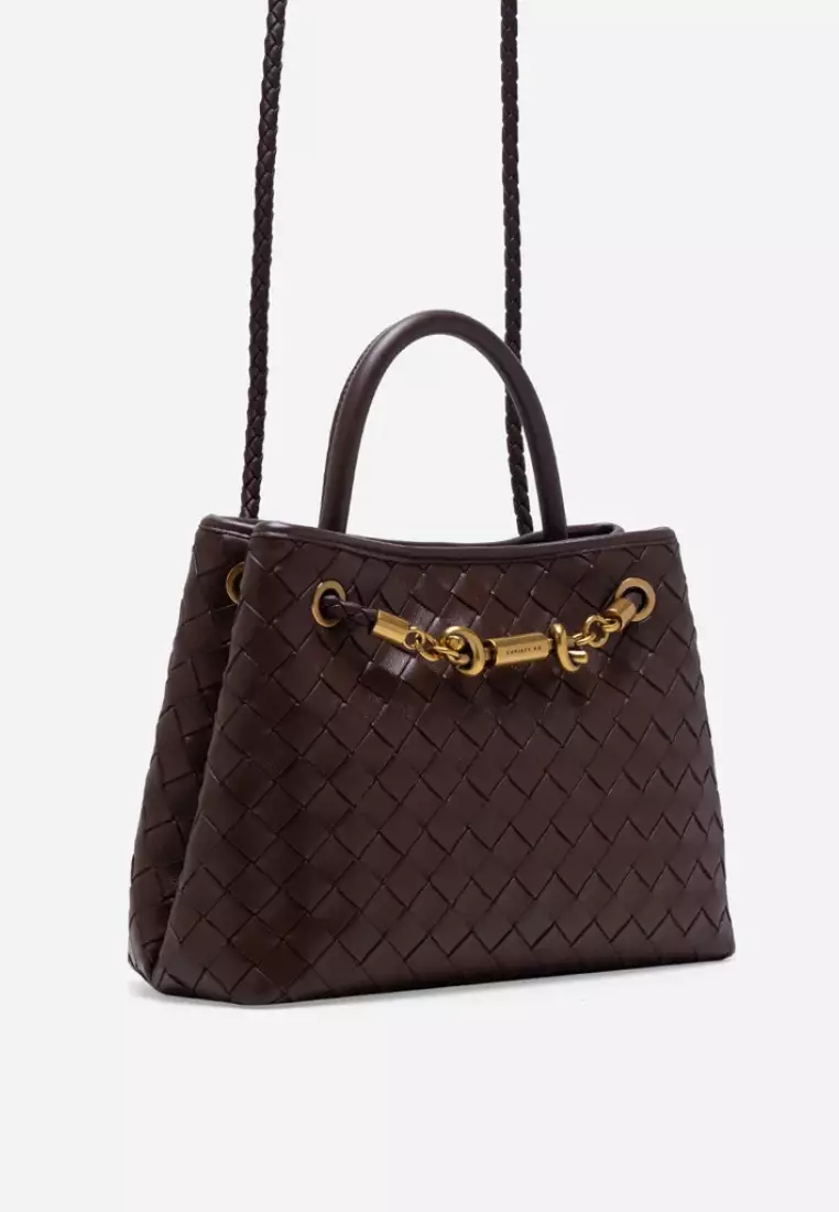 Verona Woven Hand Bag Chocolate
