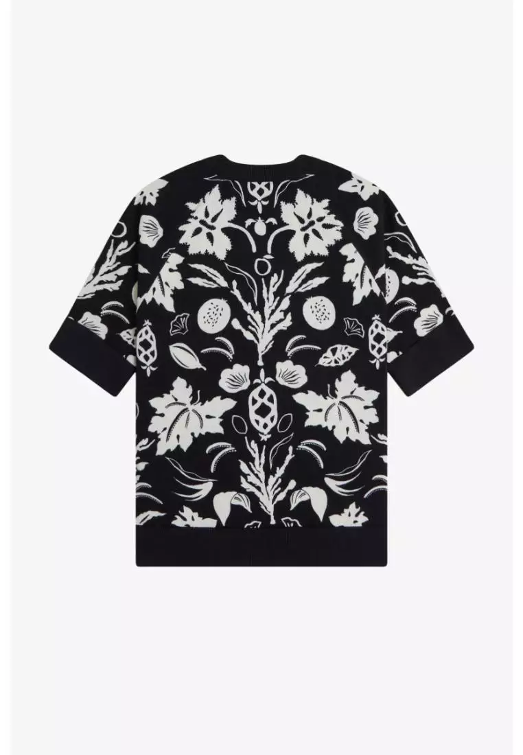 Fred Perry SK9115 Printed Knitted Top (Black)