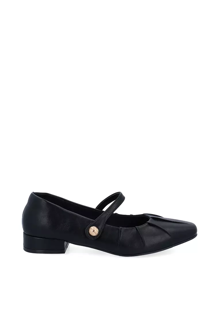Carlo Rino Black CR Pleated Pumps