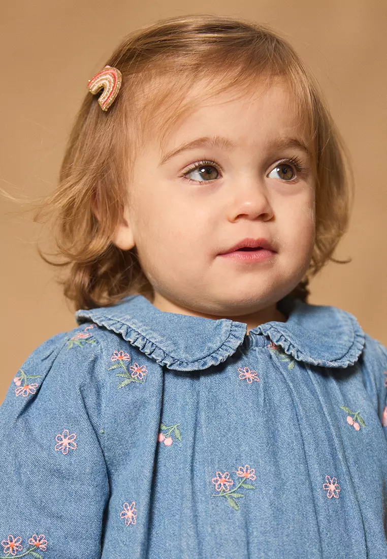 Denim Dress With Peter Pan Collar