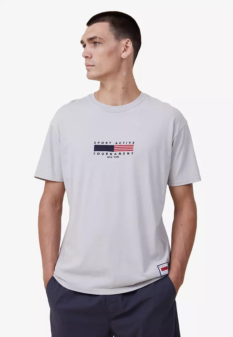 Retro Athletic Cotton T-Shirt