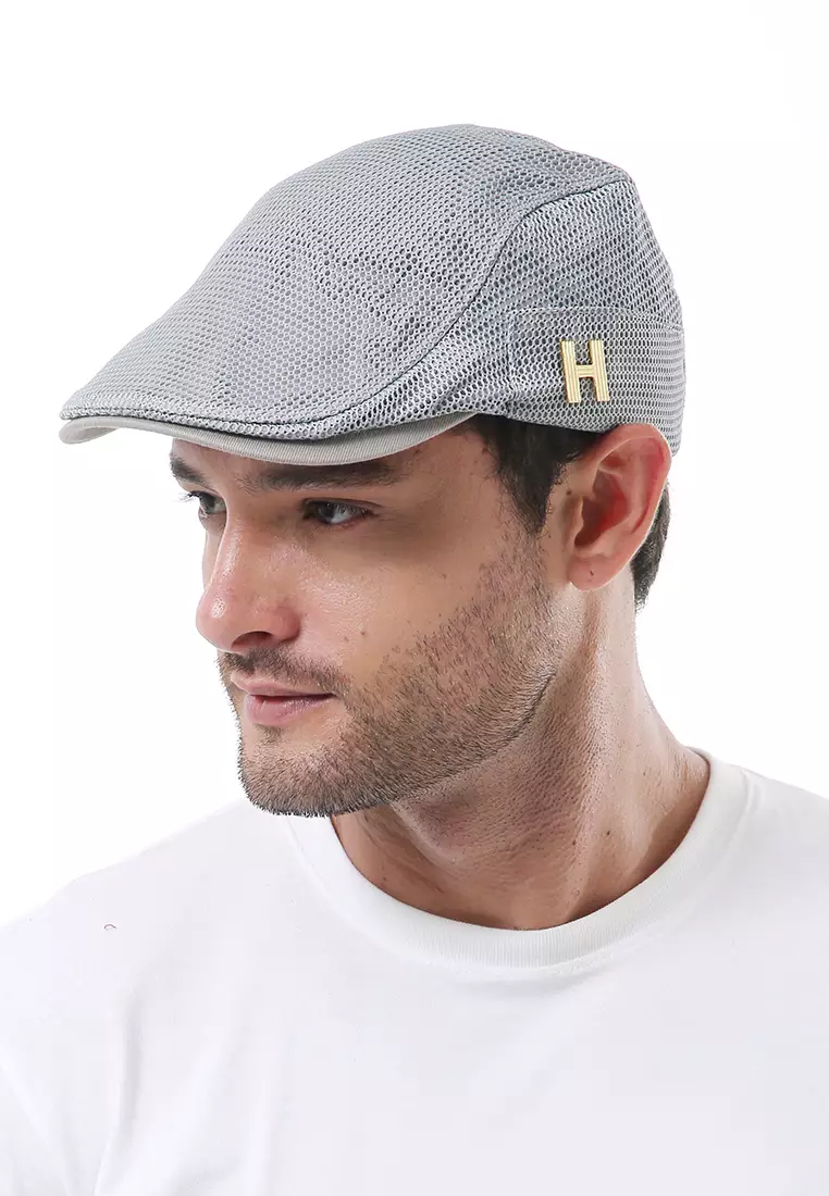 Kai Aksesoris Fashion Topi Pria Wanita Flat Hat Adjustable Strap Material Cotton ORIGINAL - Gray