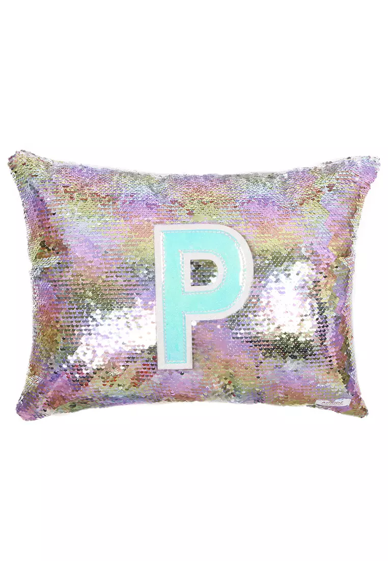 Adkidz Reversible Sequin Cushion with Holographic Initial