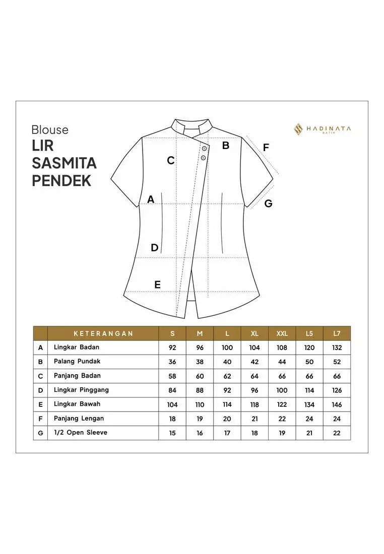 Hadinata Batik Wanita Premium Kebaya Dobby Lengan Pendek Lir Sasmita Maroon