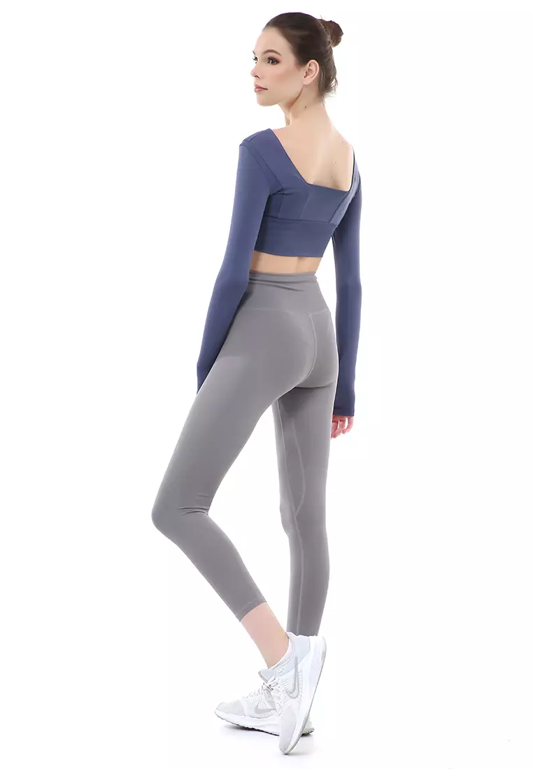 Mikayla One Set Pakaian Olahraga Wanita Atasan & Celana Panjang Kombinasi Warna Material Polyester ORIGINAL - Navy Gray