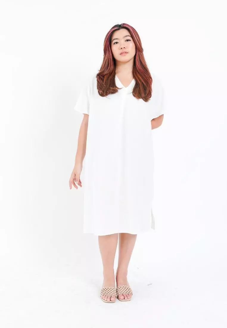 Plus Size Work Dress Blaire Broken White