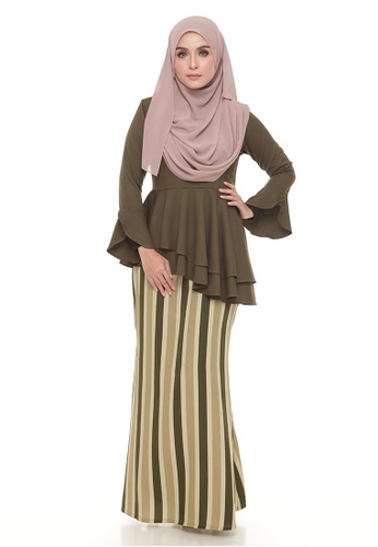 Peplum Lenny (Olive Green) from Ms.Husna Apparel in Green