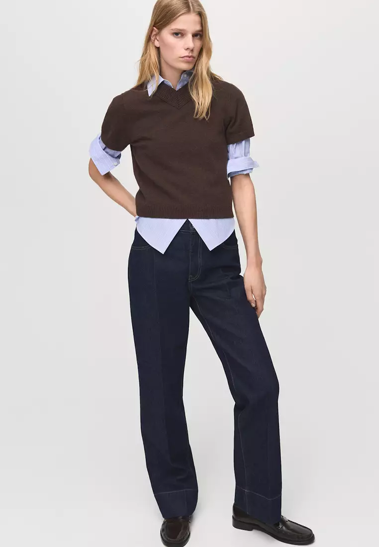 Straight-Leg Jeans With Seam Stitching