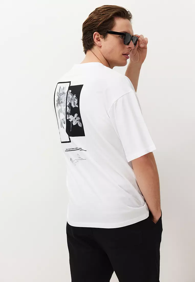 Buy Trendyol Oversized Crew Neck Printed T-Shirt 2025 Online ZALORA