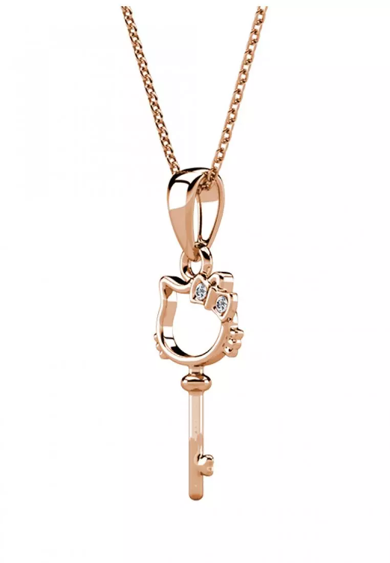 Kitten Key Pendant RG - Kalung Crystal Swarovski by Her Jewellery