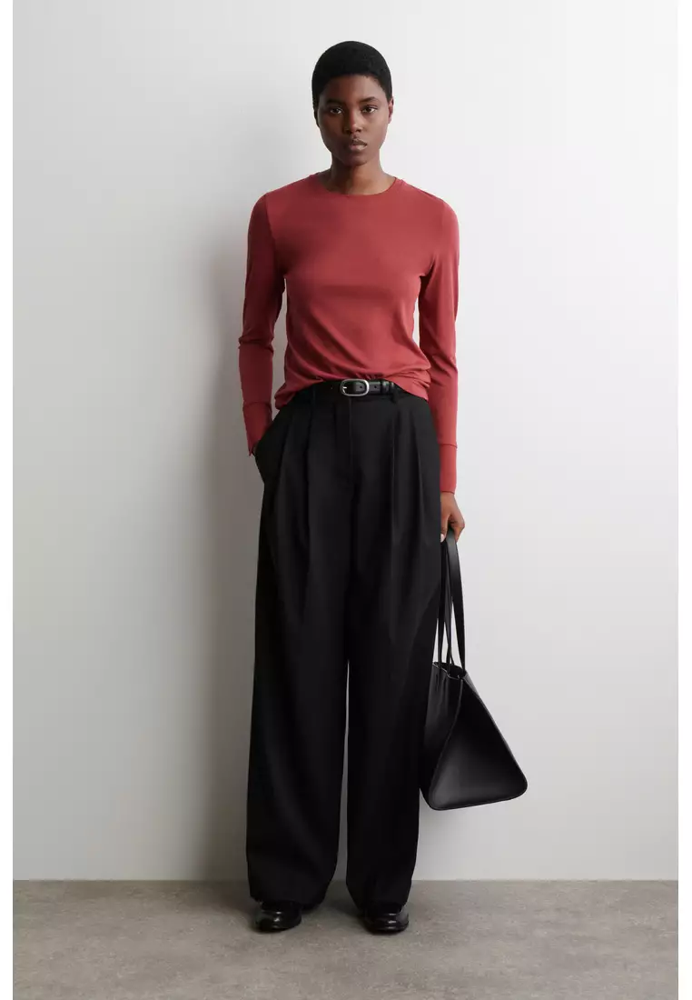 COTTON-JERSEY LONG-SLEEVED TOP