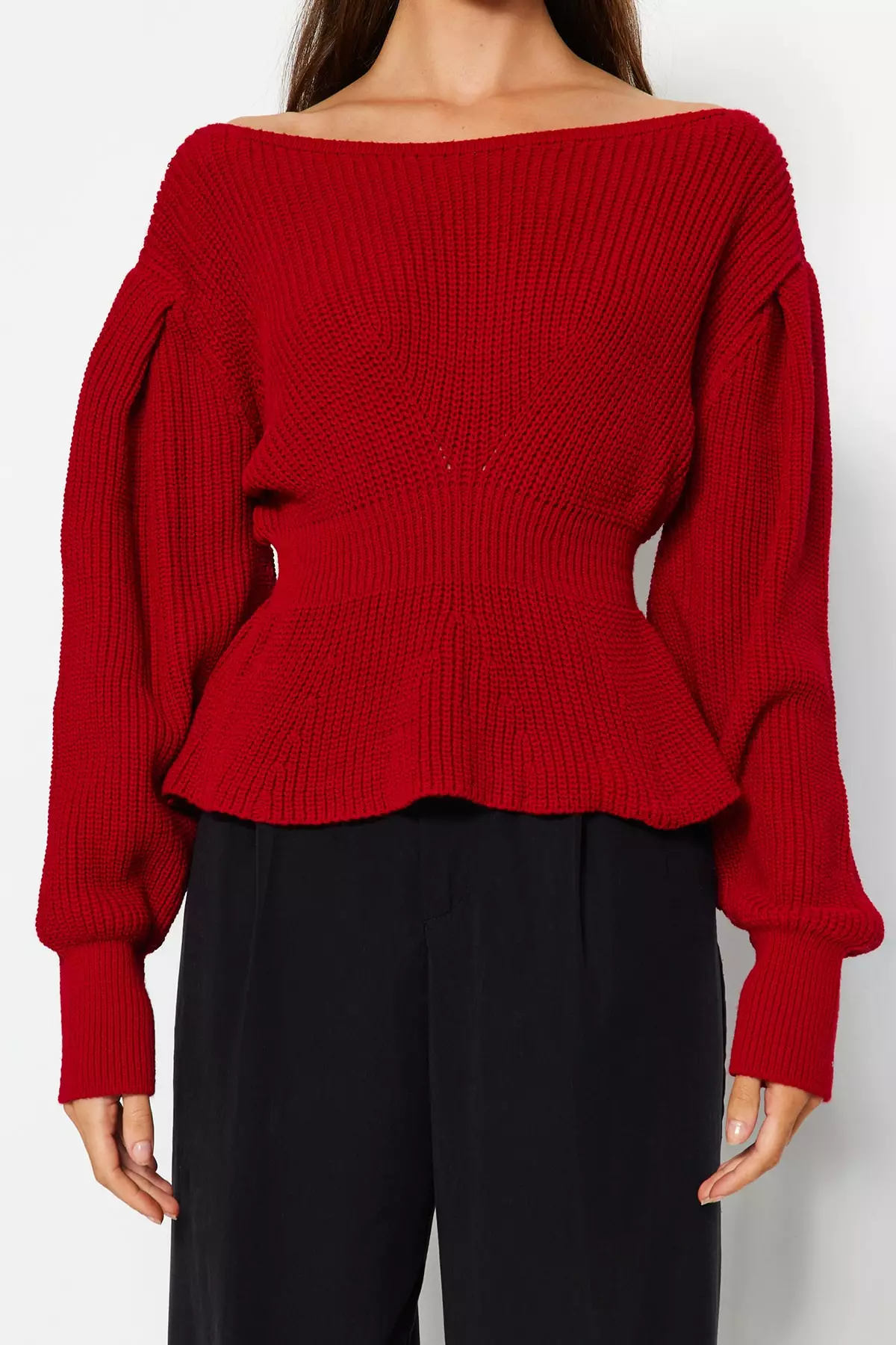 Balloon Sleeve Knit Sweater