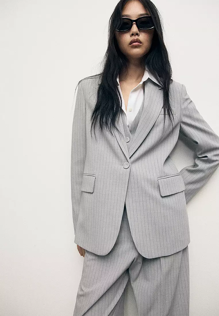 Pinstripe Suit Jacket