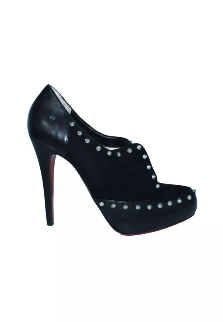 Christian louboutin black suede heels discount