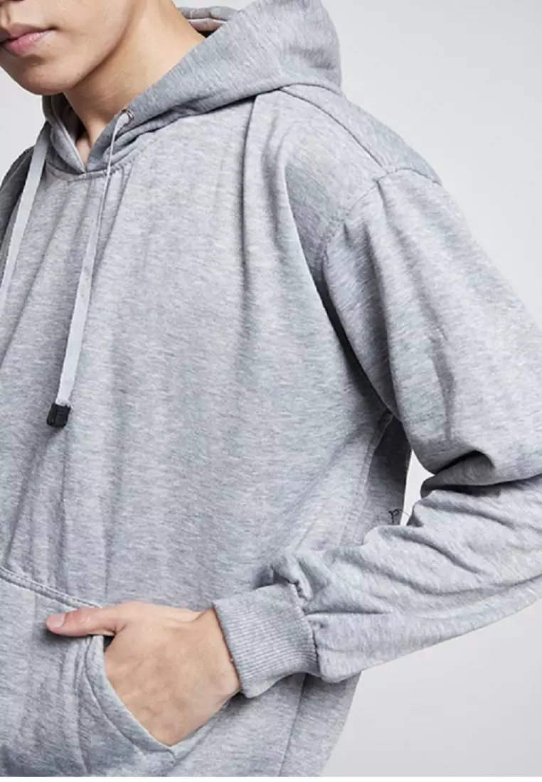 Jaket Polos Jumper Hoodie Sweater Warna Abu muda