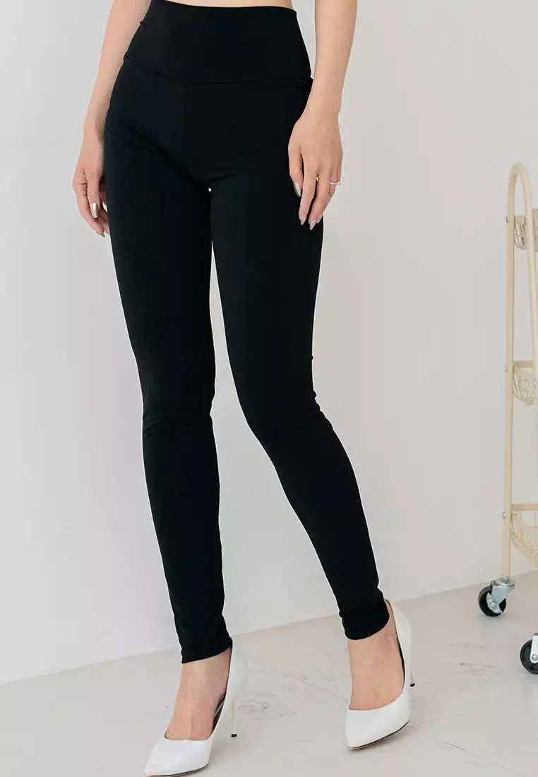 Max Fashion Solid Anti-Pilling Mid-Rise Leggings with Elasticised Waistband