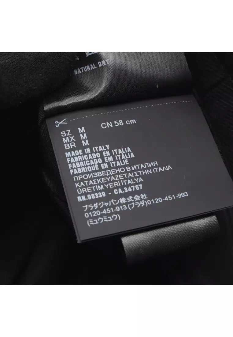 Pre-Loved MIU MIU bucket hat hat logo embroidery cotton black