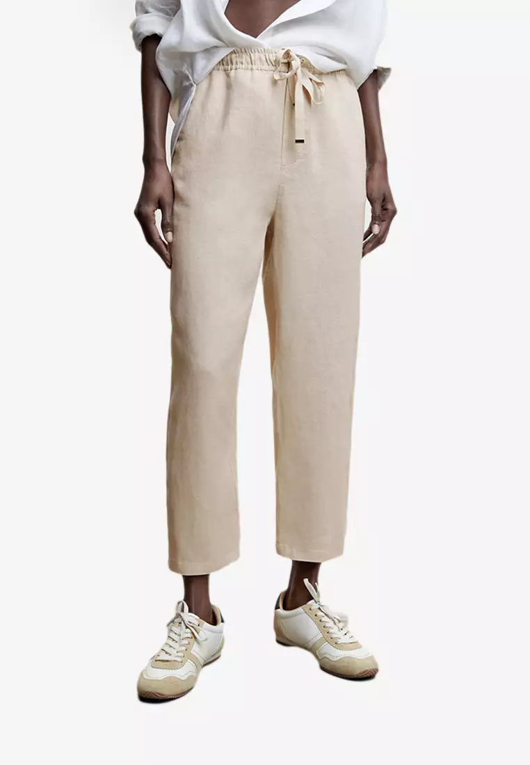 Mango 100% Linen Trousers 2024, Buy Mango Online