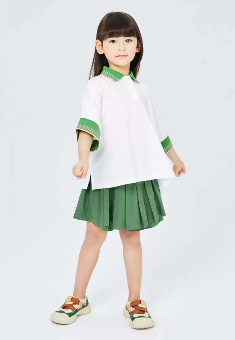 马拉丁女Polo领短袖T恤白色夏季T恤