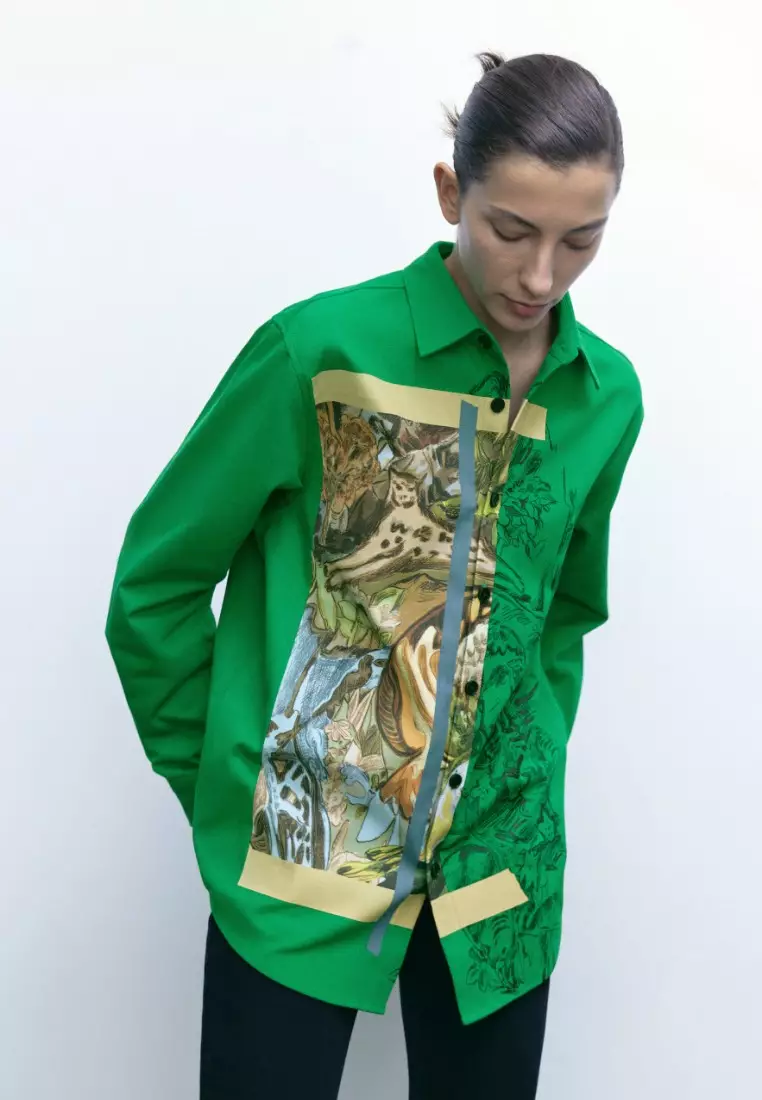 Urban Revivo Contrast Fabric Shirt 2024 Buy Urban Revivo Online